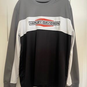Harley-Davidson Black, Gray, and White Long Sleeve